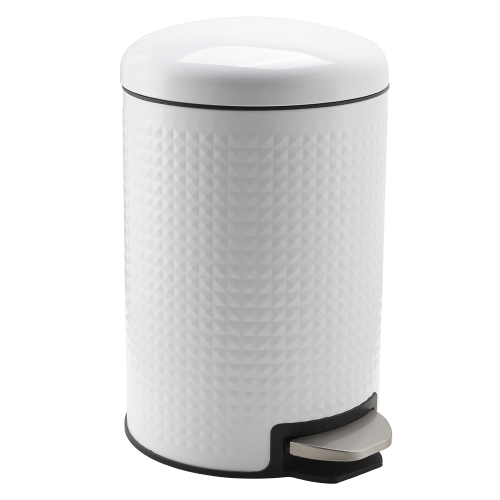 Papelera de relieve con pedal y cubo interior de plástico