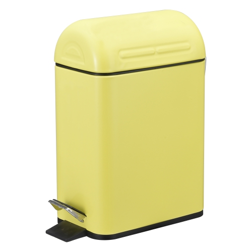 Contenedor de basura rectangular con pedal de acero inoxidable