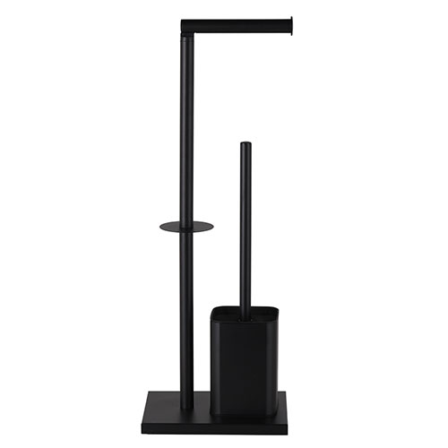 Portarrollos de papel higiénico giratorio de acero inoxidable para baño con recubrimiento de polvo negro