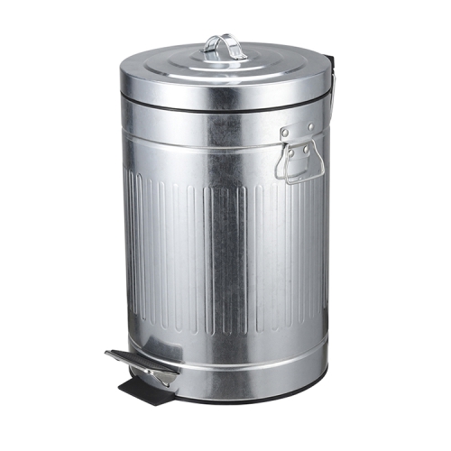 Bote de basura con escalón, tapa de cierre suave, bote de basura redondo con cubo protector de basura extraíble