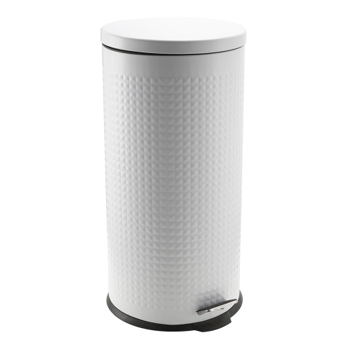 Papelera con pedal clásica gofrada con cierre suave