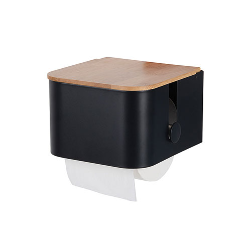 Fabricante de portarrollos de papel higiénico de bambú montado en la pared del baño del apartamento del hogar