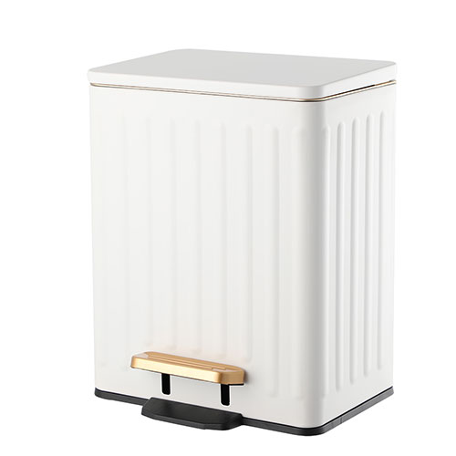 Papelera de lujo con pedal de metal de 12 litros con cierre suave