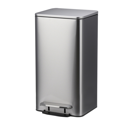 Soft slow close metalic rectangular commercial rubbish bin galvanise metal