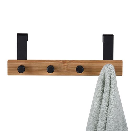 Kitchen bedroom metal bamboo cabinet door towel hanging hook