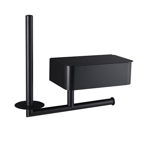 Self-adhesive wall mounted toilet bathroom wet wipes tissue paper holder box with cellphone shelf