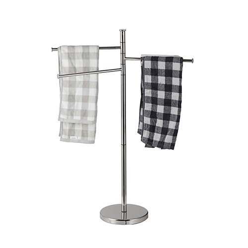 Stainless steel three 3 bar towel rack stand holder chrome black